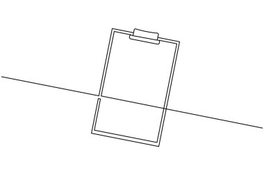 Pano beyaz arkaplan üzerine minimalist ofis illüstrasyonunu çizmeye devam ediyor