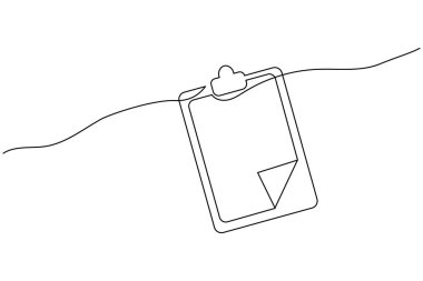 Asgari pano beyaz arkaplanda sürekli bir satır sanat vektörü illüstrasyonu