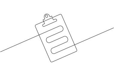 Asgari pano beyaz arkaplanda sürekli bir satır sanat vektörü illüstrasyonu