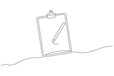 Asgari pano beyaz arkaplanda sürekli bir satır sanat vektörü illüstrasyonu