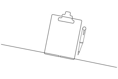 Beyaz arkaplandaki panonun bir satır aralıksız çizimi