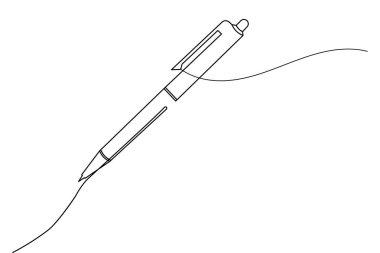 Beyaz arkaplanda bir tükenmez kalem çizimi devam ediyor