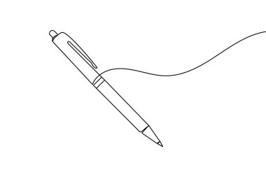 Beyaz arkaplanda basit bir kalem ve günlük çizimi