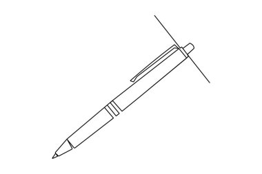 Beyaz arkaplanda basit bir kalem ve günlük çizimi