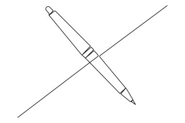 Beyaz arkaplanda tükenmez kalem çizimi devam ediyor