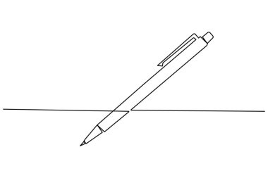 Beyaz arkaplanda tükenmez kalem çizimi devam ediyor