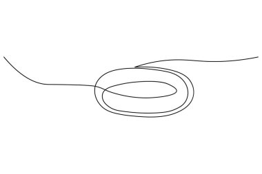 Minimalist sürekli bir alyans çizimi. Bu zarif tasvir, evlilik, nişan ve beyaz arka planda mücevher tasarımı için mükemmeldir..