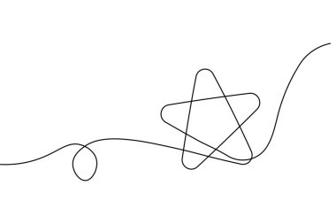 Sürekli bir çizgi çizerek yıldız sembolleri çiziyor. Bu basit ve zarif el çizimi logolar, dövmeler veya minimalist web tasarımı ve yaratıcı markalaşma için mükemmeldir..