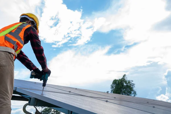 Ingénieur Électricien Technicien Entretien Système Électrique Travaillant Sur Contrôle Entretien — Photo