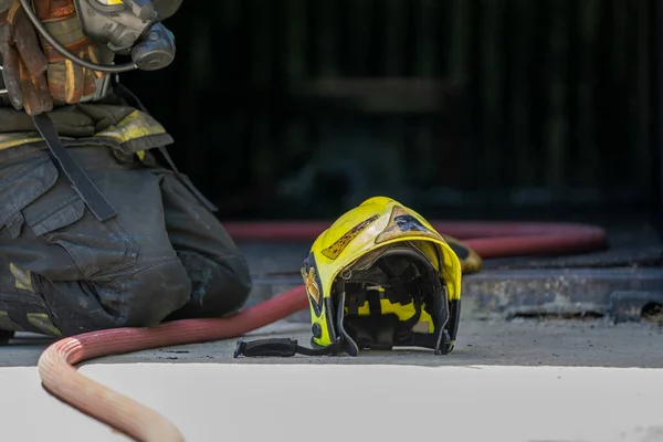 Fireman Helmet Emergency Safety Protection Firefighter Equipment — Stock Photo, Image