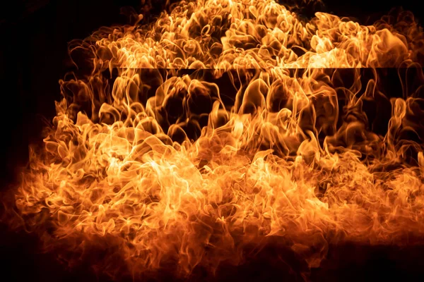 Fire Flames Black Background Fire Burning Debris Large Burning Fire — Stock Photo, Image