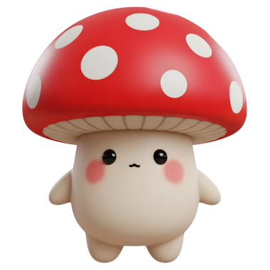 Sevimli mantar çizgi çizimi