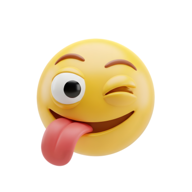 Dili olan vektör emojisi yüz ifadesi. Komik emoji.
