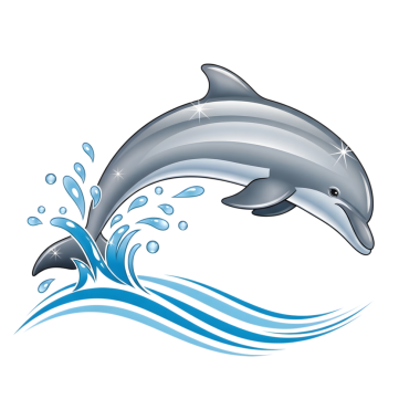 Siyah bir arkaplan çizimine sıçramış yunus.