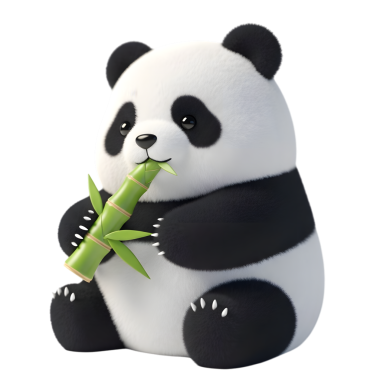 Bambu yapraklı panda çizgi filminin vektör çizimi