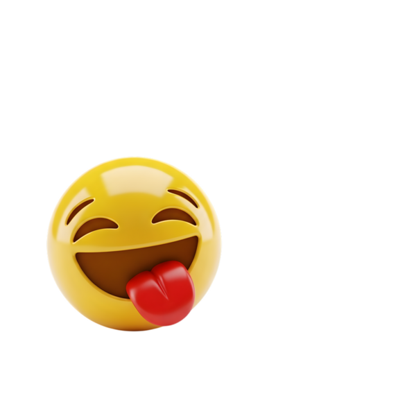 Dili olan emojinin vektör karikatür çizimi. beyaz arkaplanda izole.