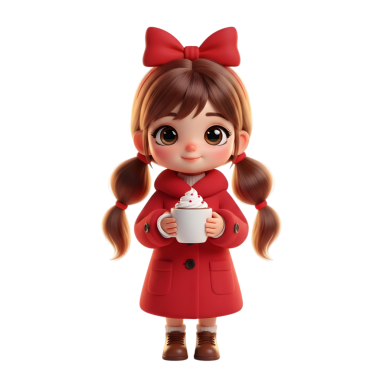 Kahve fincanı olan kırmızı elbiseli hoş bir kız.