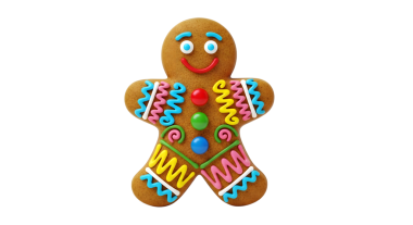 Noel ağacı olan renkli zencefilli adam..