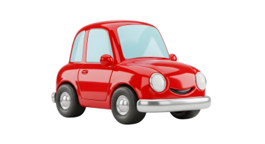 Kırmızı oyuncak araba, beyaz arkaplanda illüstrasyon