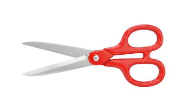 Beyaz arka planda izole edilmiş makas. 3d oluşturma.