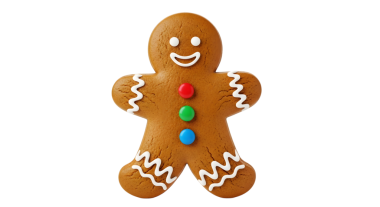 Noel ağacı olan zencefilli adam izole edilmiş.