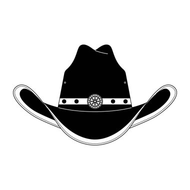 Modern dekorasyon tarzında vahşi batı unsurları. Batı temalı vektör çizimi. Tek renkli biçim.