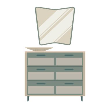 İskandinav tarzı iç dekorasyon ve mobilya vektör illüstrasyonu