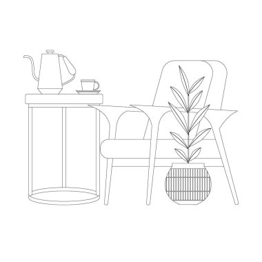 İskandinav tarzı iç dekorasyon ve mobilyaların ana hatları.