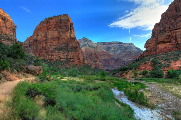 View Angels Landing Trail One Top Hikes Usa Part National — Stock Photo, Image