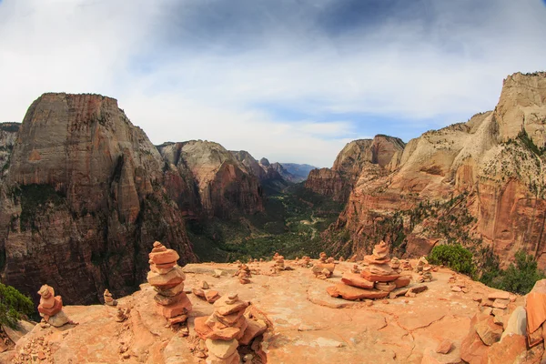 Sommet Angels Landing Des Tours Rocheuses Élèvent Partout Les Rêves — Photo