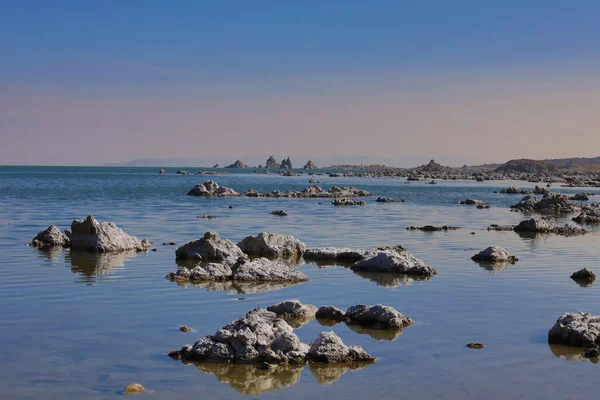 White Tufa Formations Mono Lake Lee Vining California Entrada Este — Foto de Stock