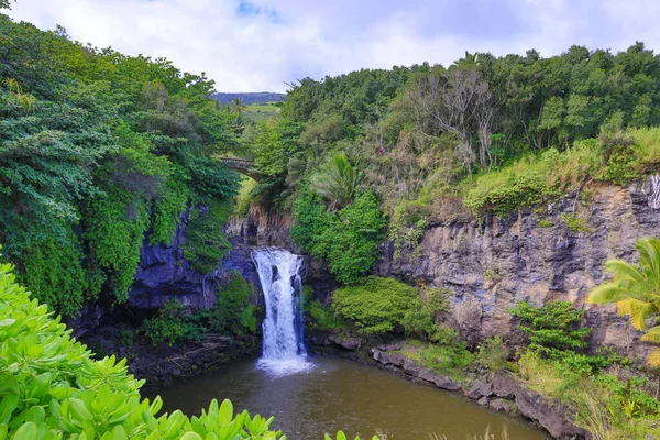 Hawaii Beach Ocean Sunrise Sunset Waterfalls Mountains Volcanoes Waves Lava — Stock Photo, Image