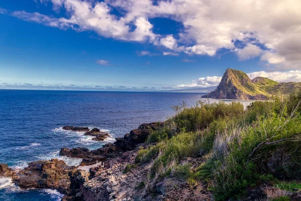 Hawai Playa Océano Amanecer Atardecer Cascadas Montañas Volcanes Olas Rocas — Foto de Stock