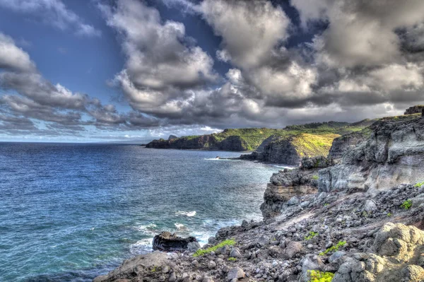 Hawai Playa Océano Amanecer Atardecer Cascadas Montañas Volcanes Olas Rocas — Foto de Stock