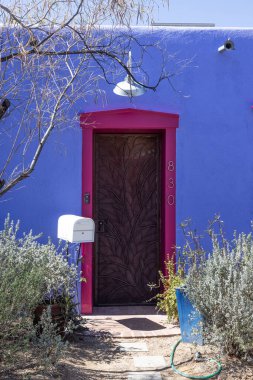 Typical doors and neighborhood views of old Tucson Adobe Homes
