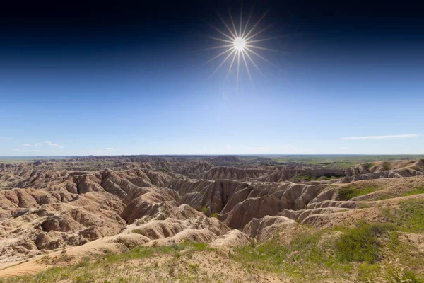 Badlands National Park South Dakota Bison Mountains Big Sky Sunset — Stock Photo, Image