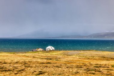 İzlanda, Fjord, Westfjord, Volkan, Buz, Kar, Lava, Şelaleler, Atlar, Tekneler, Gemiler, Kilise, Peyzaj, Yeşil, Lava, Tabut