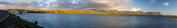 Islande Fjord Westfjord Volcan Glace Neige Lava Cascades Chevaux Bateaux — Photo