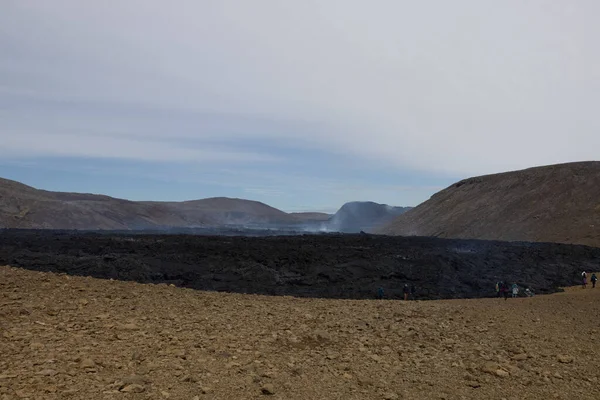 Island Fjord Westfjord Sopka Led Sníh Láva Vodopády Koně Lodě — Stock fotografie