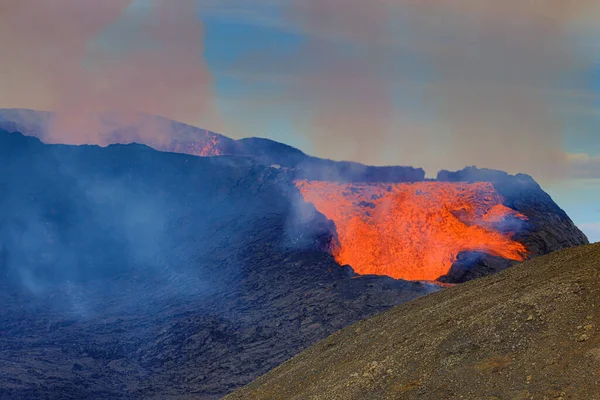 Island Fjord Westfjord Vulkan Eis Schnee Lava Wasserfälle Pferde Boote — Stockfoto