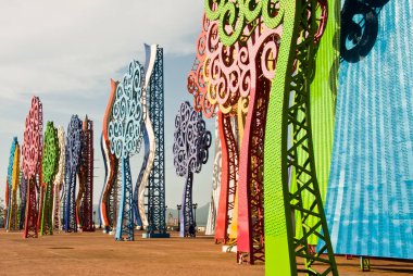 Renkli ağaçlar, tipik Managua sembolü - Nikaragua - Orta Amerika