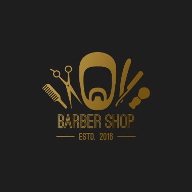Kuaför logosu öğeleri.