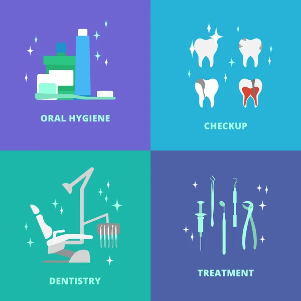 Ícones de cuidados dentários. —  Vetores de Stock