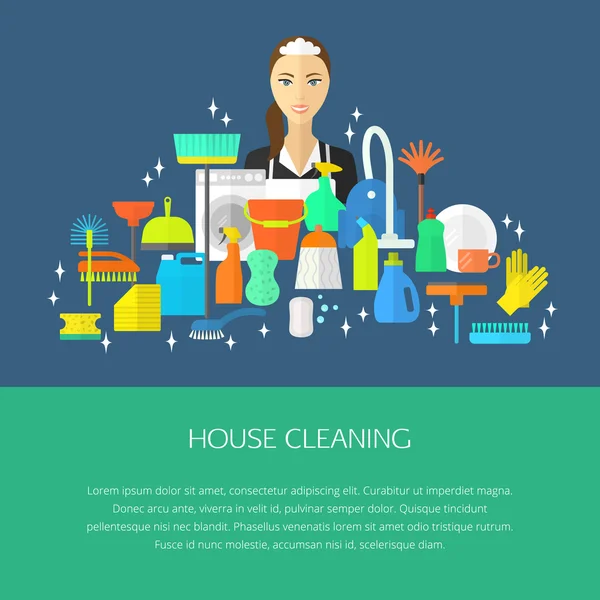 Cleaning concept, poster. — Stock Vector