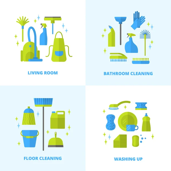 Cleaning icons set. — Stock Vector