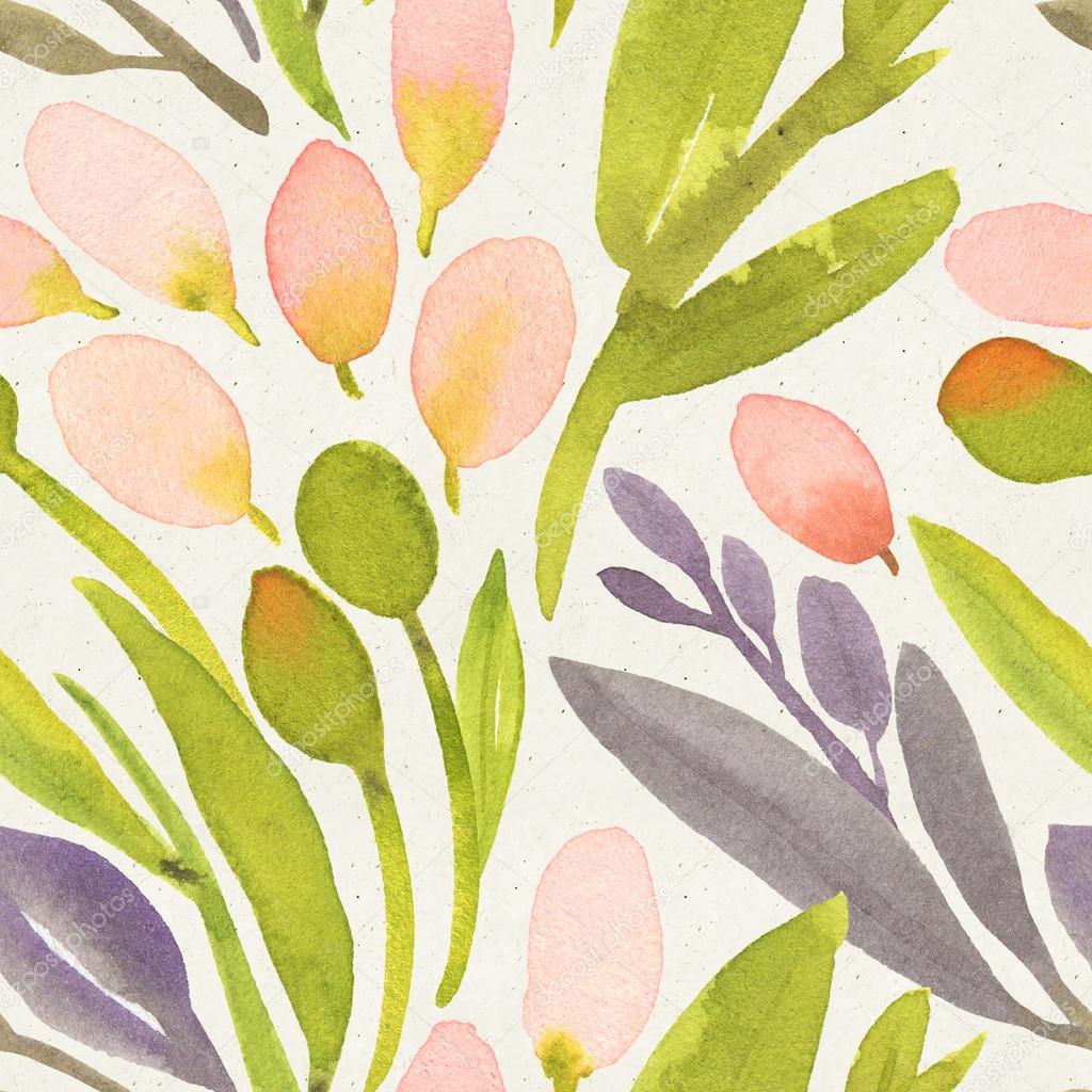 Seamless watercolor floral pattern 