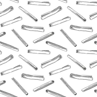 Tarçın çubuklarından yapılmış el çizimi, detaylı siyah beyaz çizimler. Ürün tasarımı, tekstil veya ağ