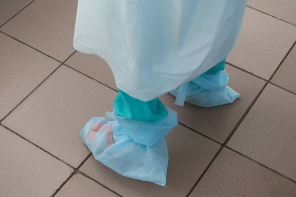 Nurse Shoe Covers Intensive Care Unit — Stock Photo, Image