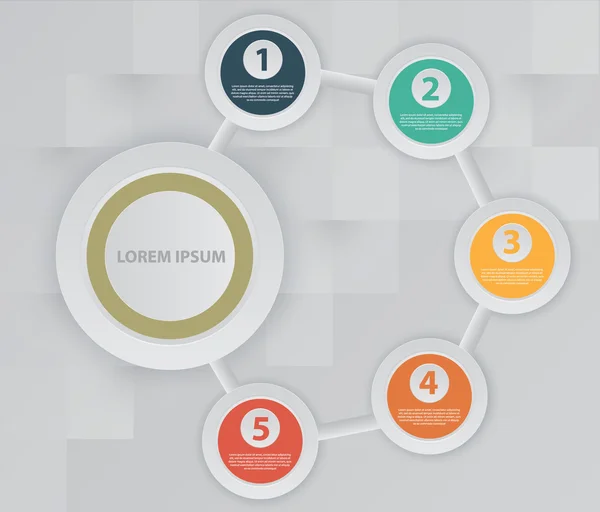 Yatay vektör grafik şablonu infographics elemanları ile