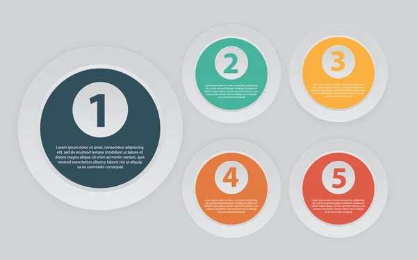 Yatay vektör grafik şablonu infographics elemanları ile